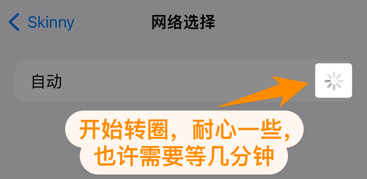 等待扫描可用运营商